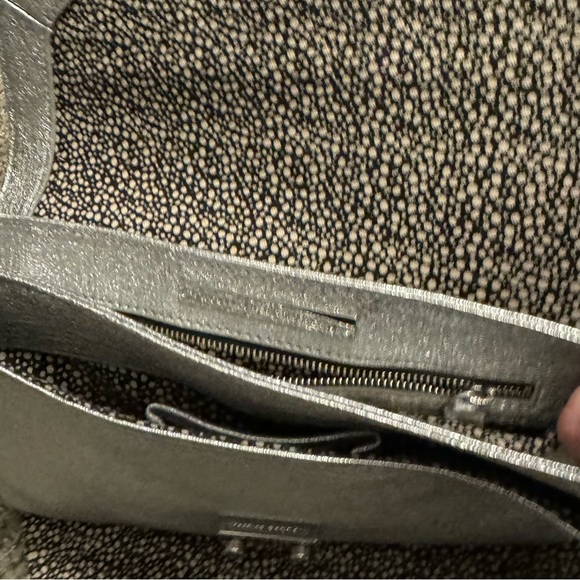 Night out handbag! NWT Loeffler Randall Silver Tab Close Clutch - Picture 2 of 2